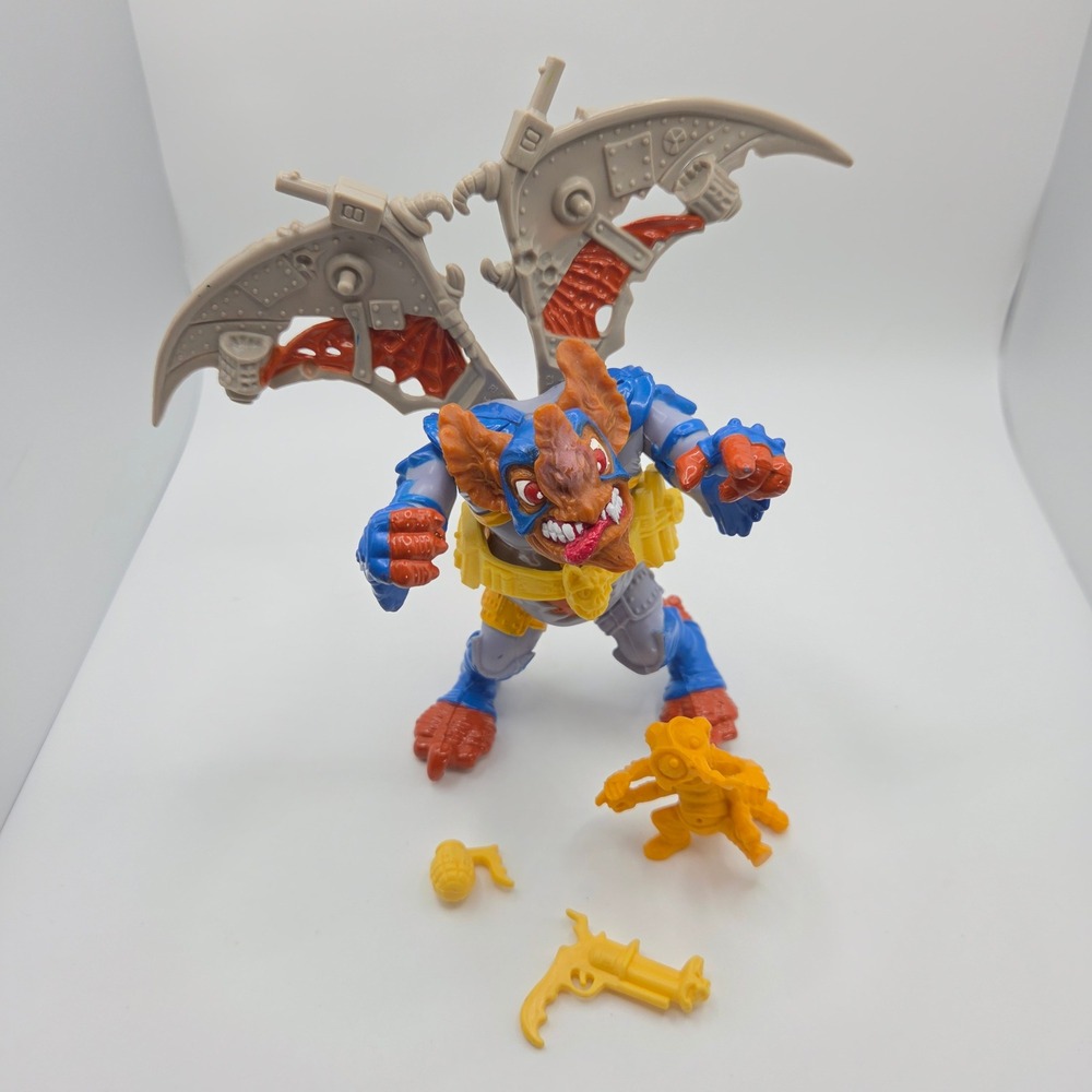 TMNT Wingnut Figure with Screwloose & Accessories Playmates 1990 Vintage Mirage